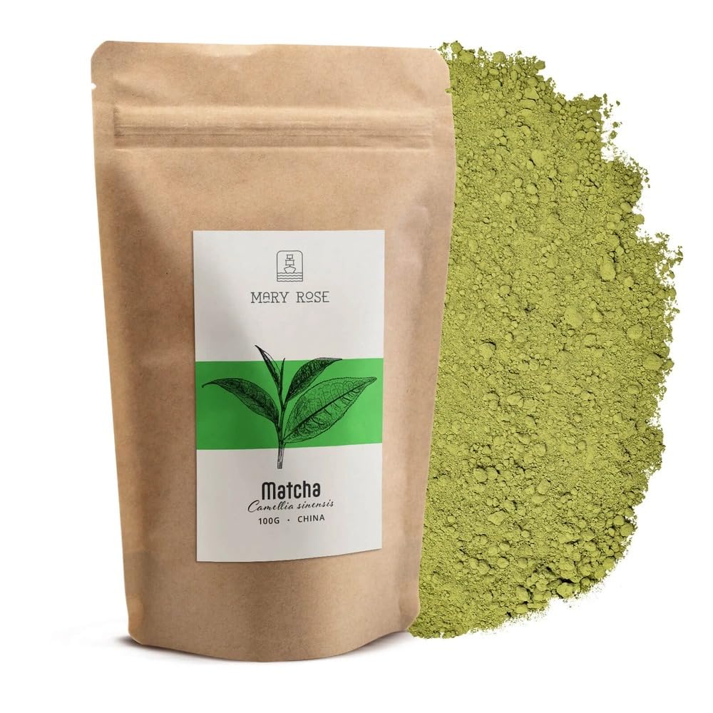 Mary Rose Matcha Set con Accessori | Mary Rose Matcha Tè Verde 100g | Matchawan | Kusenaoshi | Accessori in Bambù Chasen Chashaku