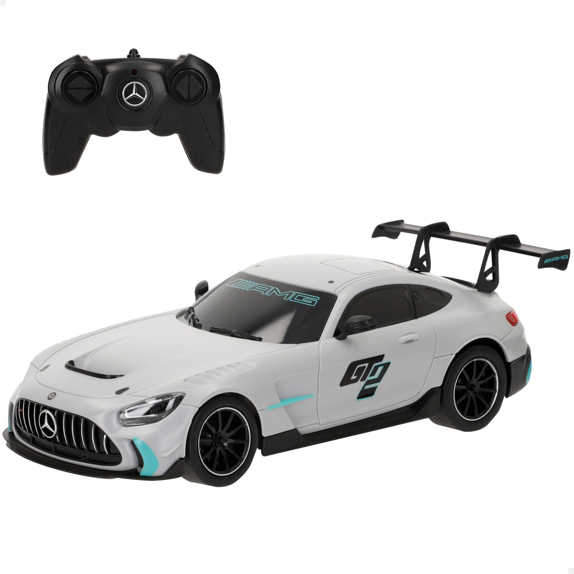 COLORBABY RASTAR Coche RC Mercedes AMG GT2, Escala 1:​24, Réplica Oficial, Mando radiocontrol, Puertas abatibles manuales, Detalles fieles, Ideal para coleccionistas, para niños Desde 6 años (41373)