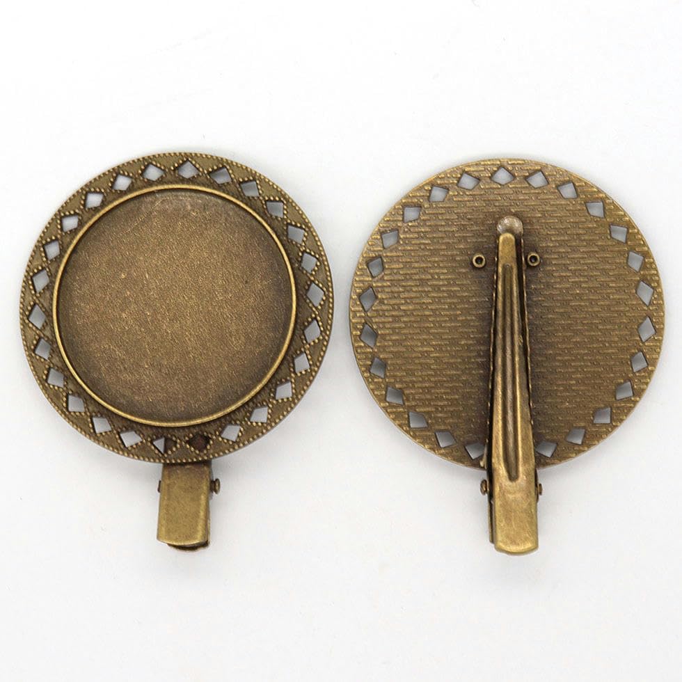 THAYLA 40 mm klips 50 szt. metalowe spinki do włosów taca spinki do włosów taca szpilki do włosów bobby szpilki z pustą tacą okrągła ramka ustawienia tace na spinkę do włosów DIY