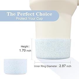 WORBSS Glitter Silicone Boot, Compatible with Stanley Tumbler H2.0 20 30 40oz & Hydro Flask 18-24oz, Accessories for Wide Mouth Water Bottles Protector Bottom Sleeve Cover Bumper As the Best Gfit