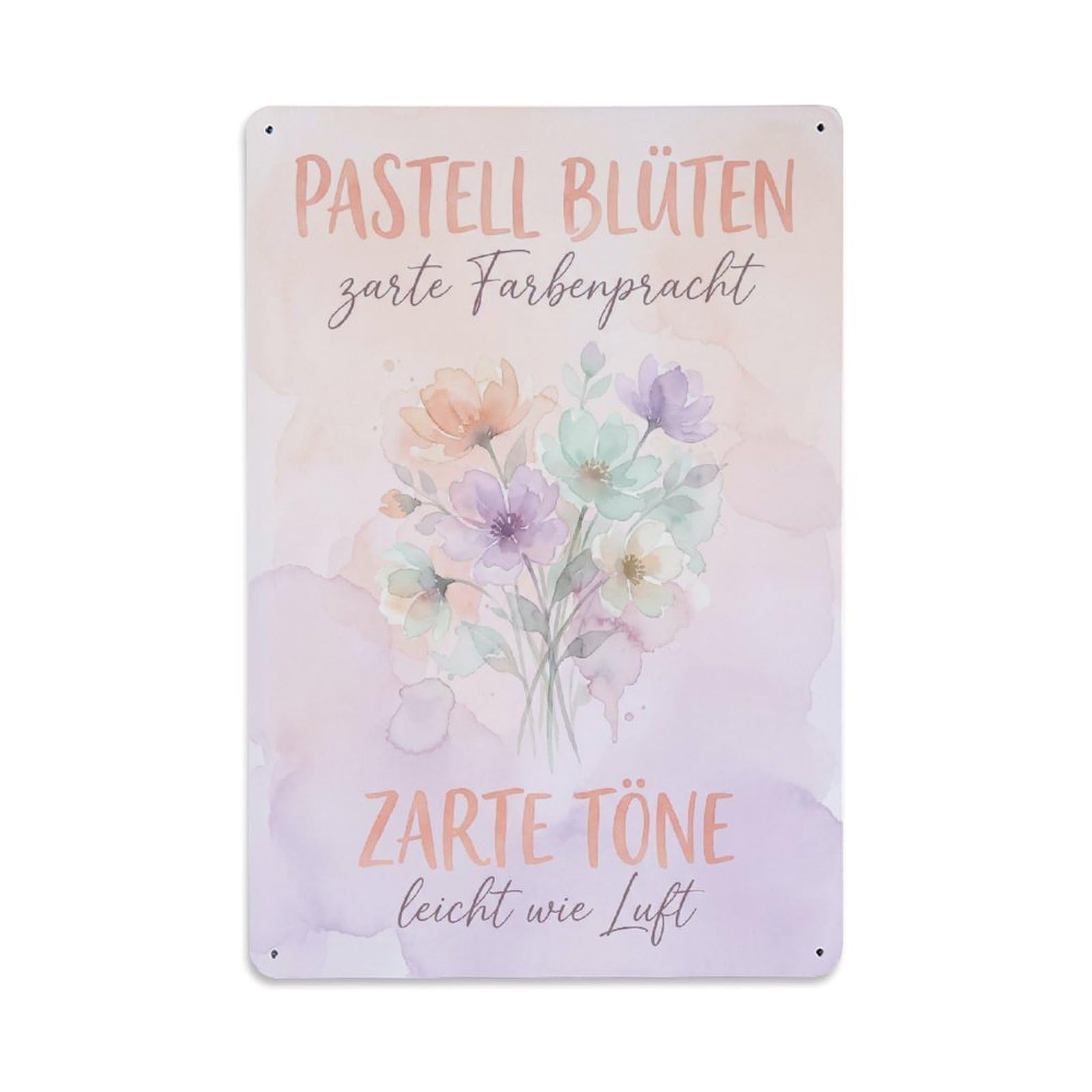 Vintage Funny Garden Pastel Blooms Lovely Metal Tin Sign Plaque Wall Decor for Cafe, Club Bar, Office, Garden Metal Poster 8x12Inch