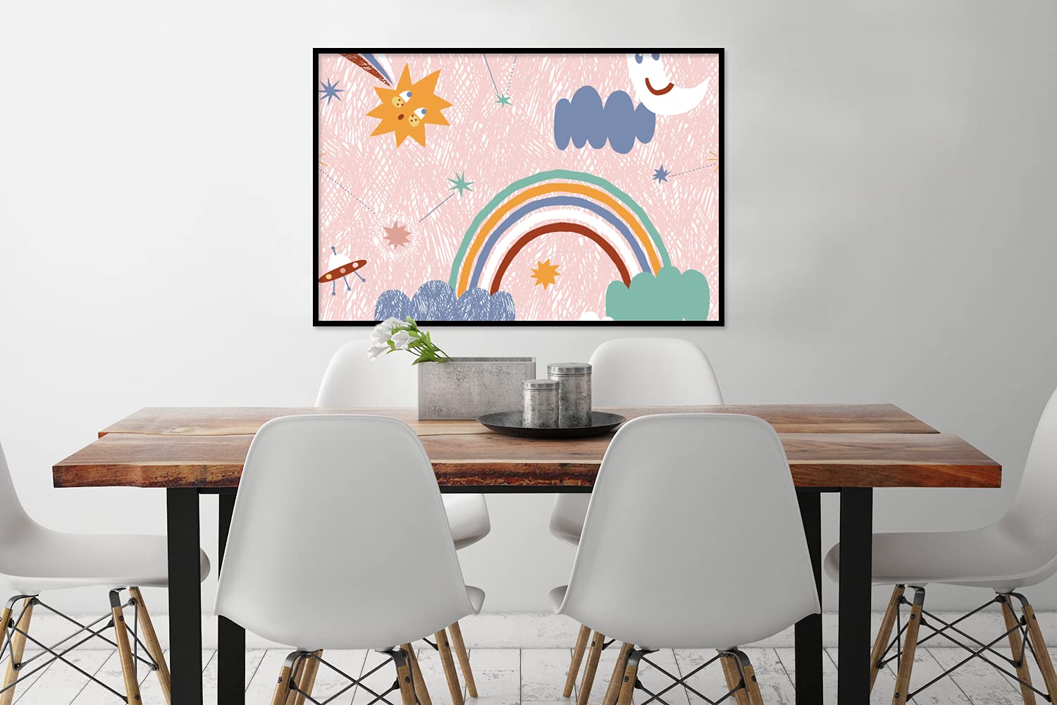 MuchoWow Poster Bilder Wanddeko Deko Wohnzimmer 90x60 cm Raum - Kind - Regenbogen