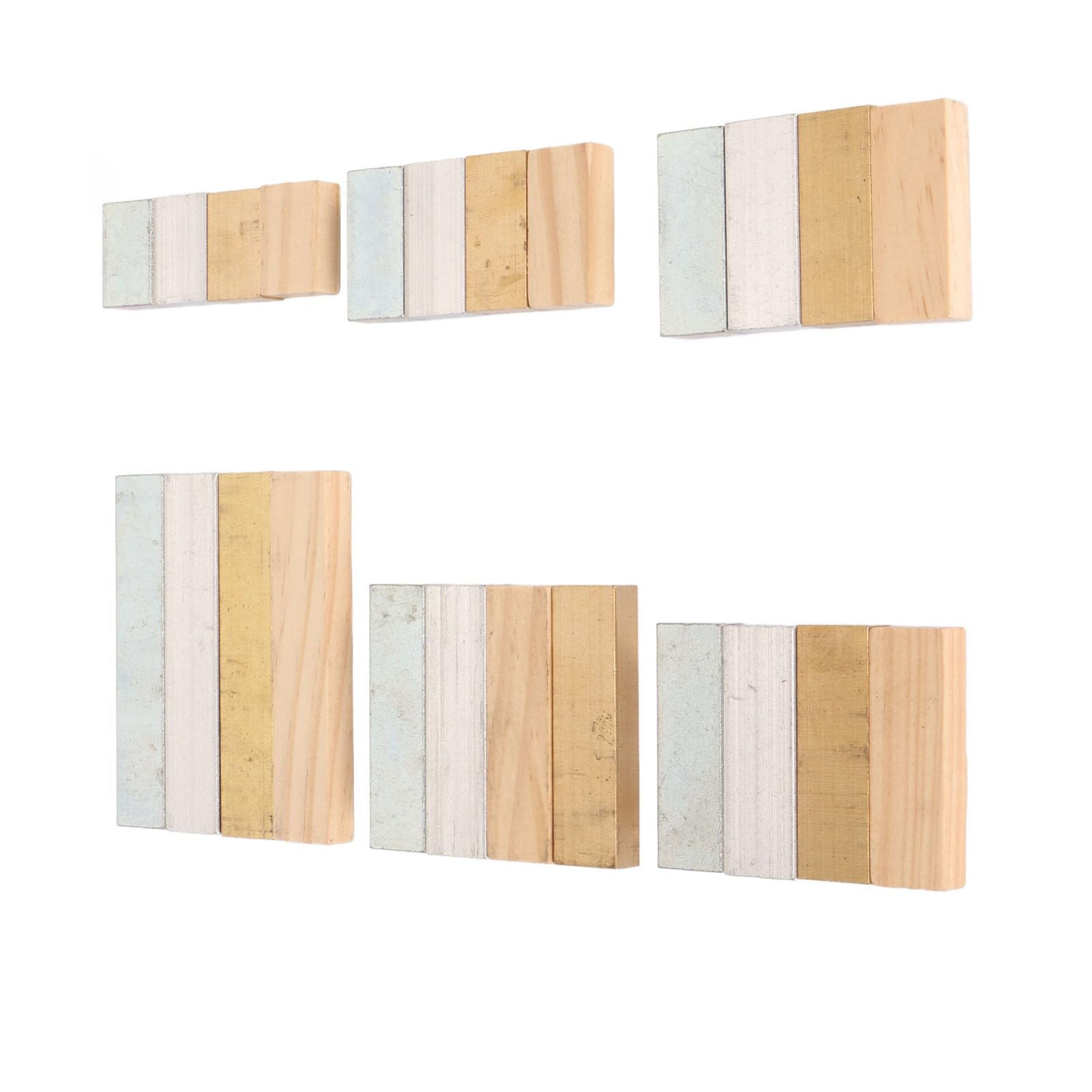 SUNGOOYUE Juego de Cubos de Densidad Científica Cobre Aluminio Hierro y Material de Madera Maciza Kit de Bloques de Densidad 24 Piezas para Colecciones Escolares de Laboratorio y Estudio de