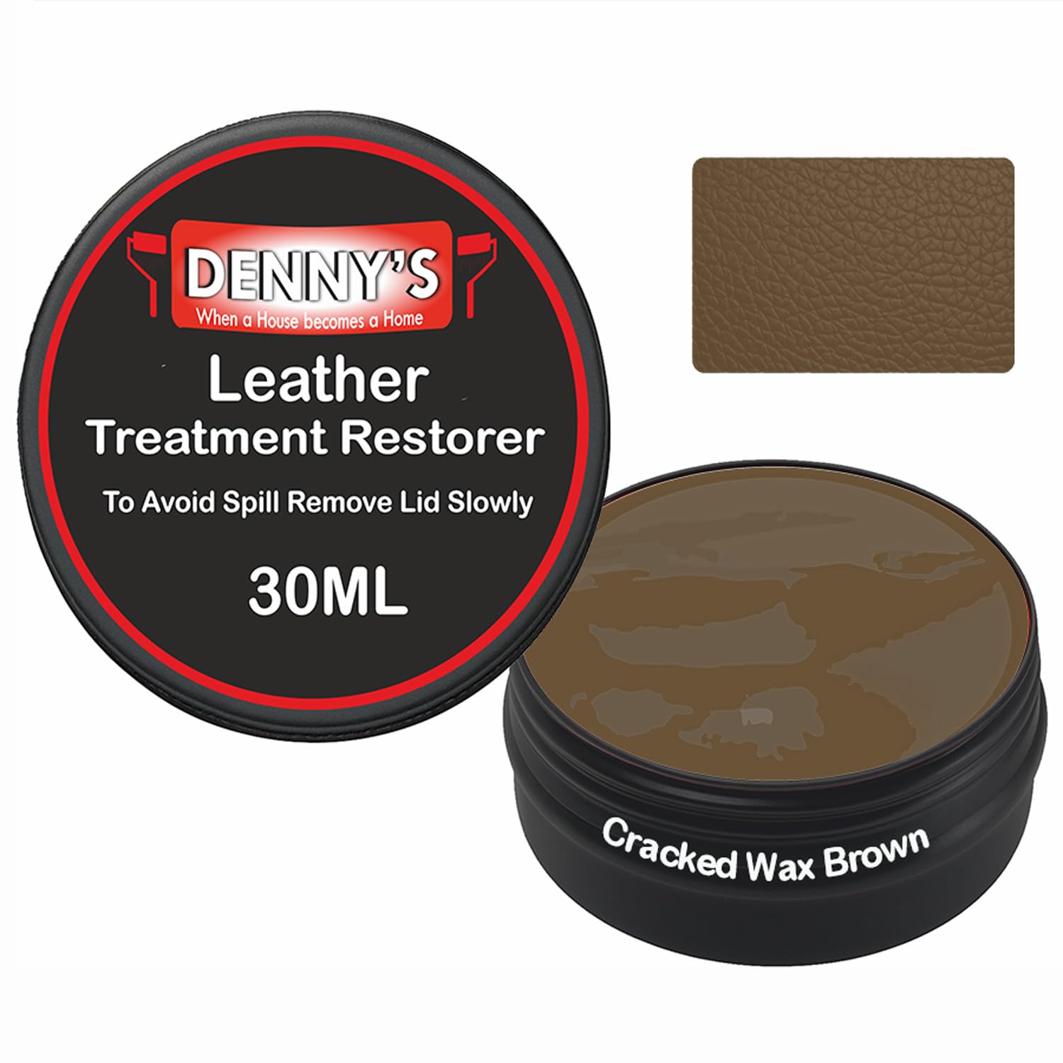 SCOOBYS PAINTS BACK IN THE MIX Leather Colour Restorer Recolouring Balm Repair Treatment for Faded & Worn Absorbent Leather Furniture, Sofas, Chairs (20 Cracked Wax Brown, 30ML Tin)