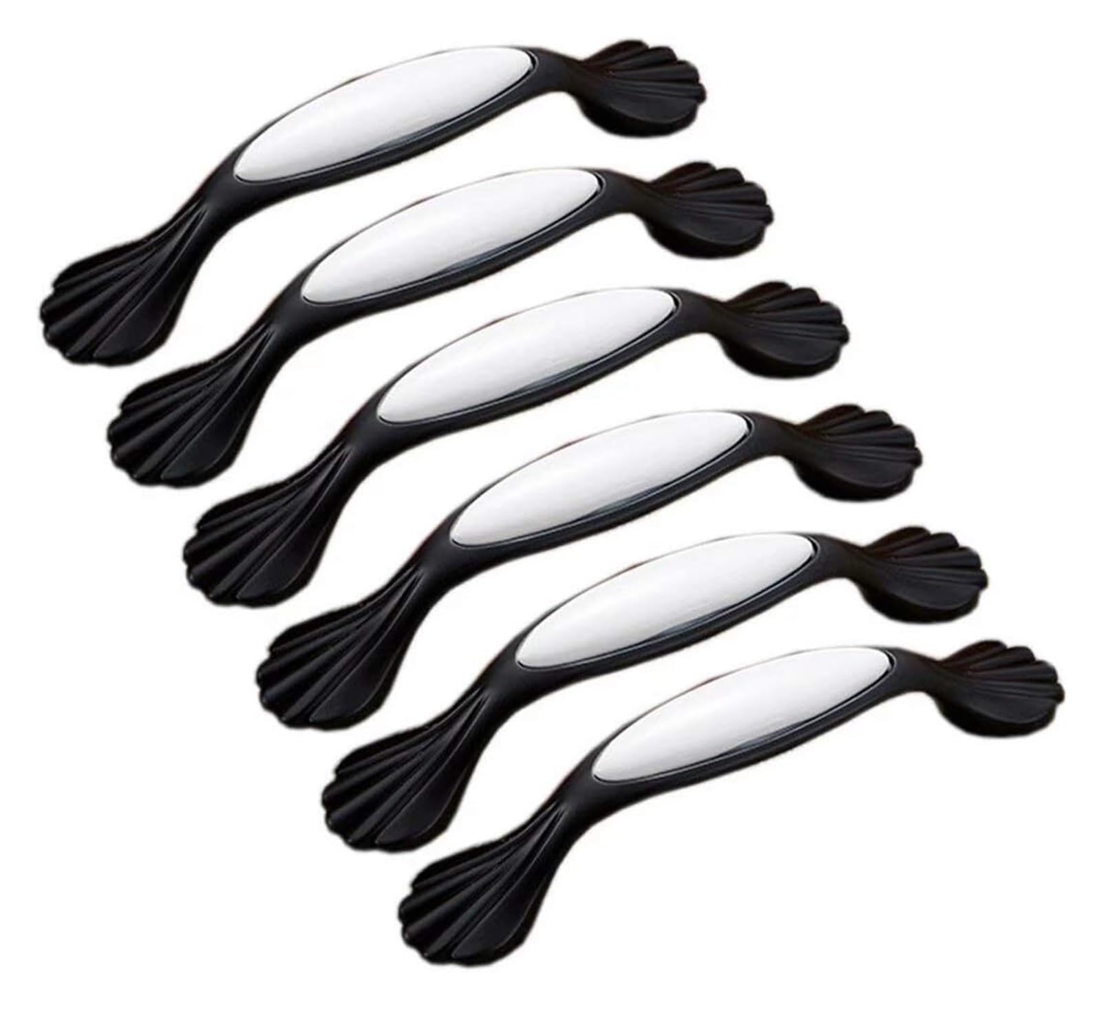 VOPLIVAT Kitchen Cupboard Handles, White Ceramic Zinc Alloy Bow Handle, Black/Bronze, 96/128 mm(Black,Hole Distance 96 mm)
