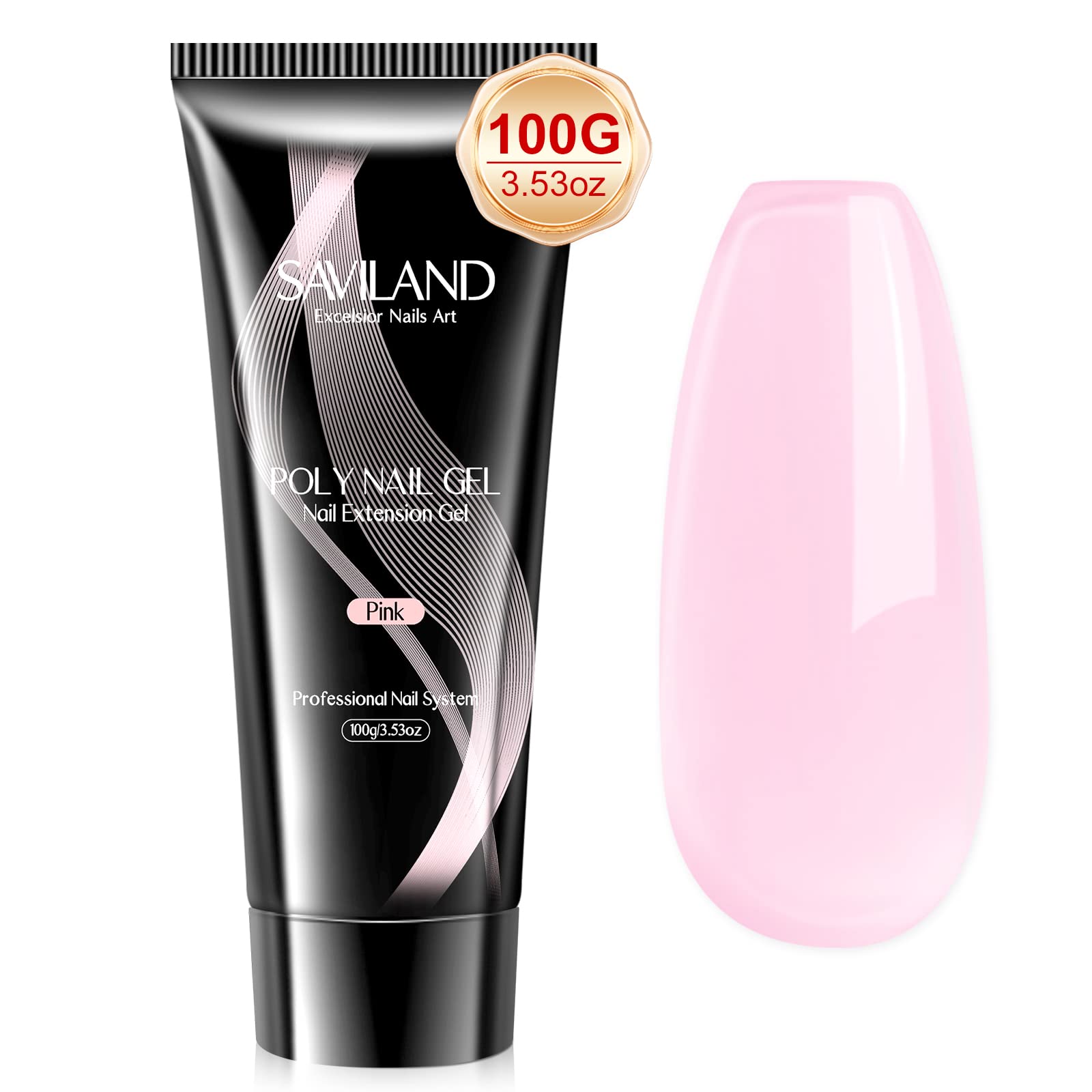 Saviland Poly Nail Extension Gel: 100ml Extension Builder Acrylic Polygel Acryl Gel Nägel für Gelnägel Nagelverlängerung Nägel Nail Art French Gelnägel Nagelstärkung Verdickungs Aufbaugel Rose