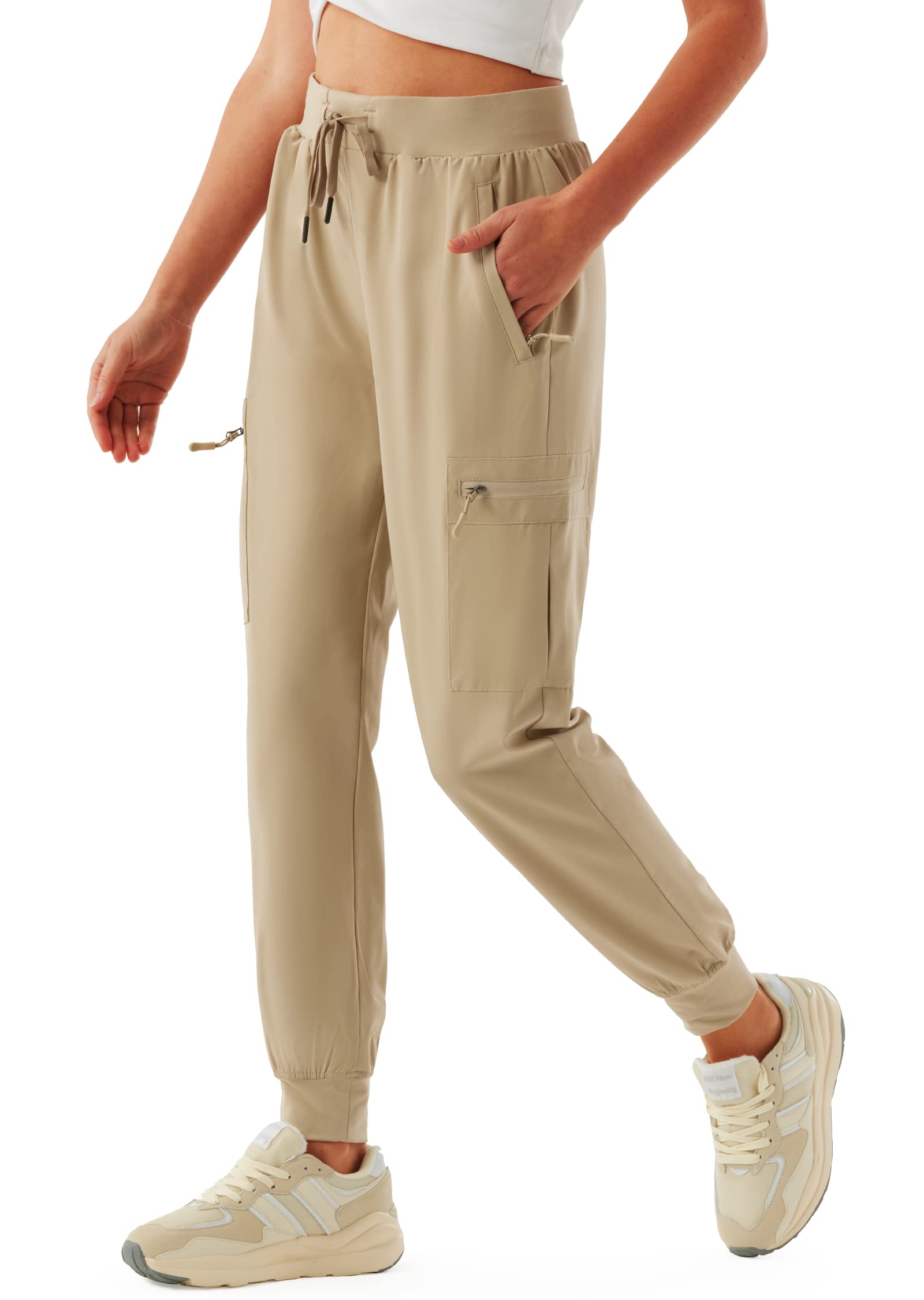 Women's Cargo Joggers Lightweight Quick Dry Hiking Pants for Women Outdoor Casual Athletic Workout Lounge with Zipper Pockets