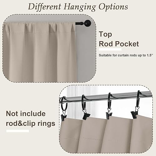 Miniatura 23 de Gwine Cortinas opacas para sala de estar de 63 pulgadas de largo, con aislamiento térmico, cortinas opacas para decoración de dormitorio con Azul