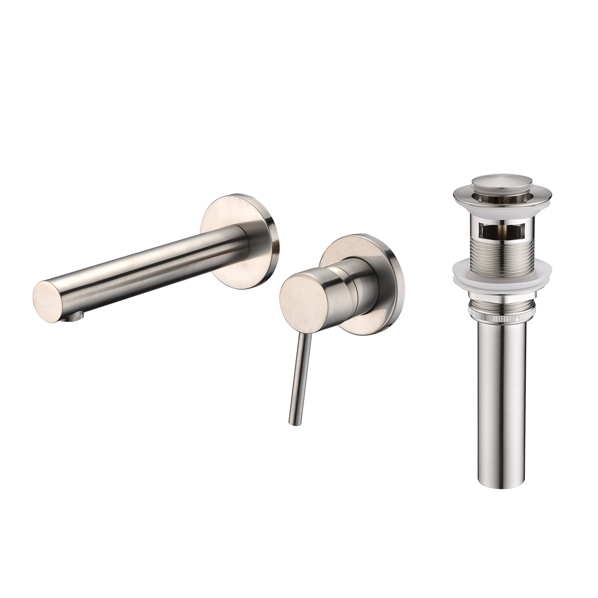 Sxithgkdw Brushed Nickel Wall Mount Bathroom Faucet S1400ni + Pop Up Drain S7304n Bundle
