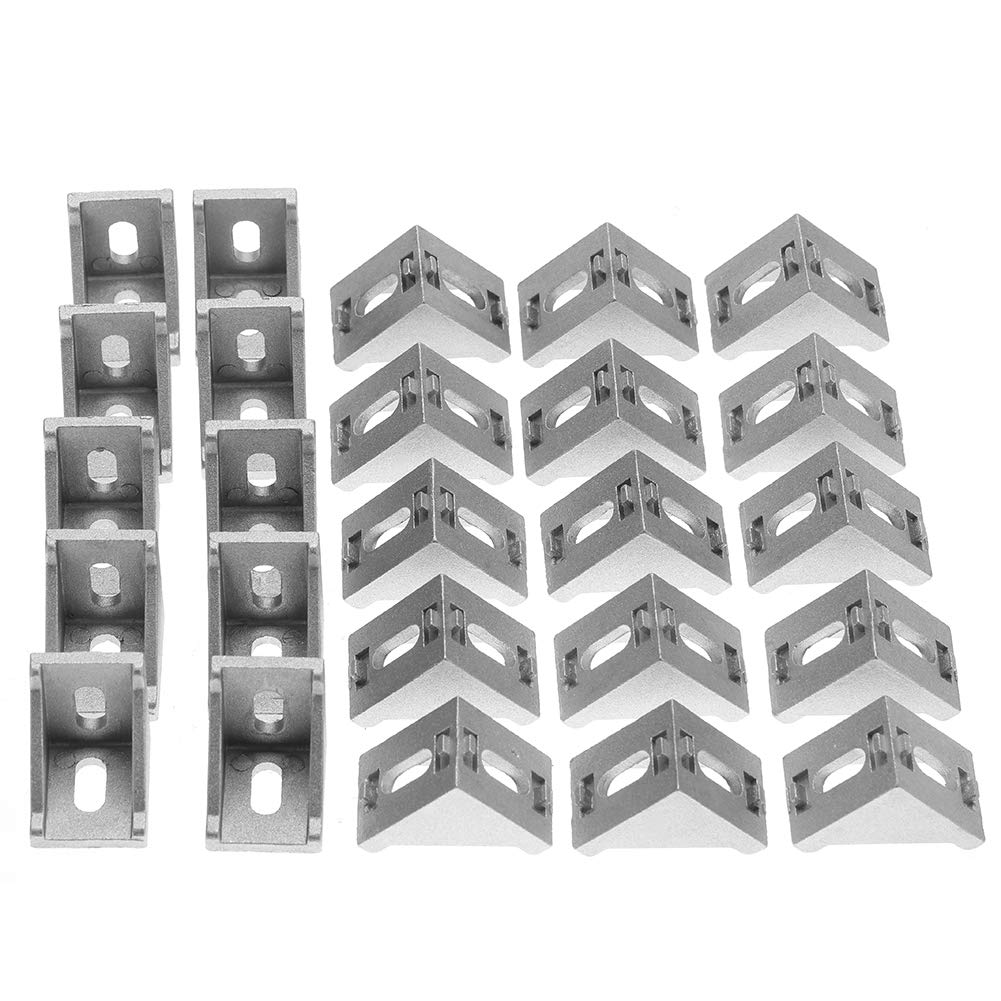 Aluminum L-Shaped Corner Bracket 40x40mm for Cabinets Furniture, Doors & Shelves Heavy Duty DIY Wood Assembly Bracket Set (25pcs)