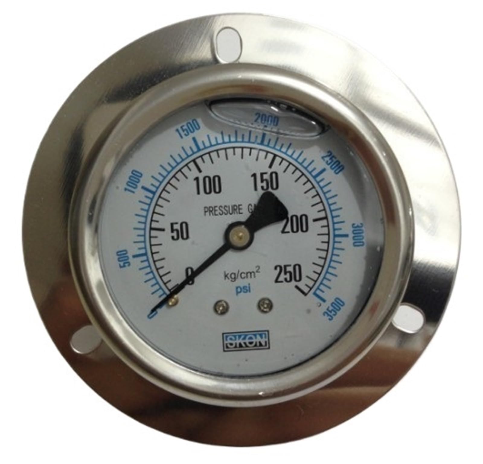 YN60ZT ciśnieniomierz z mosiężnym mechanizmem zegarowym 6,35 cm (2,5 cala) 60 mm, manometr z montażem tylnym, odporny na uderzenia, olejowany miernik ciśnienia (50 kg)