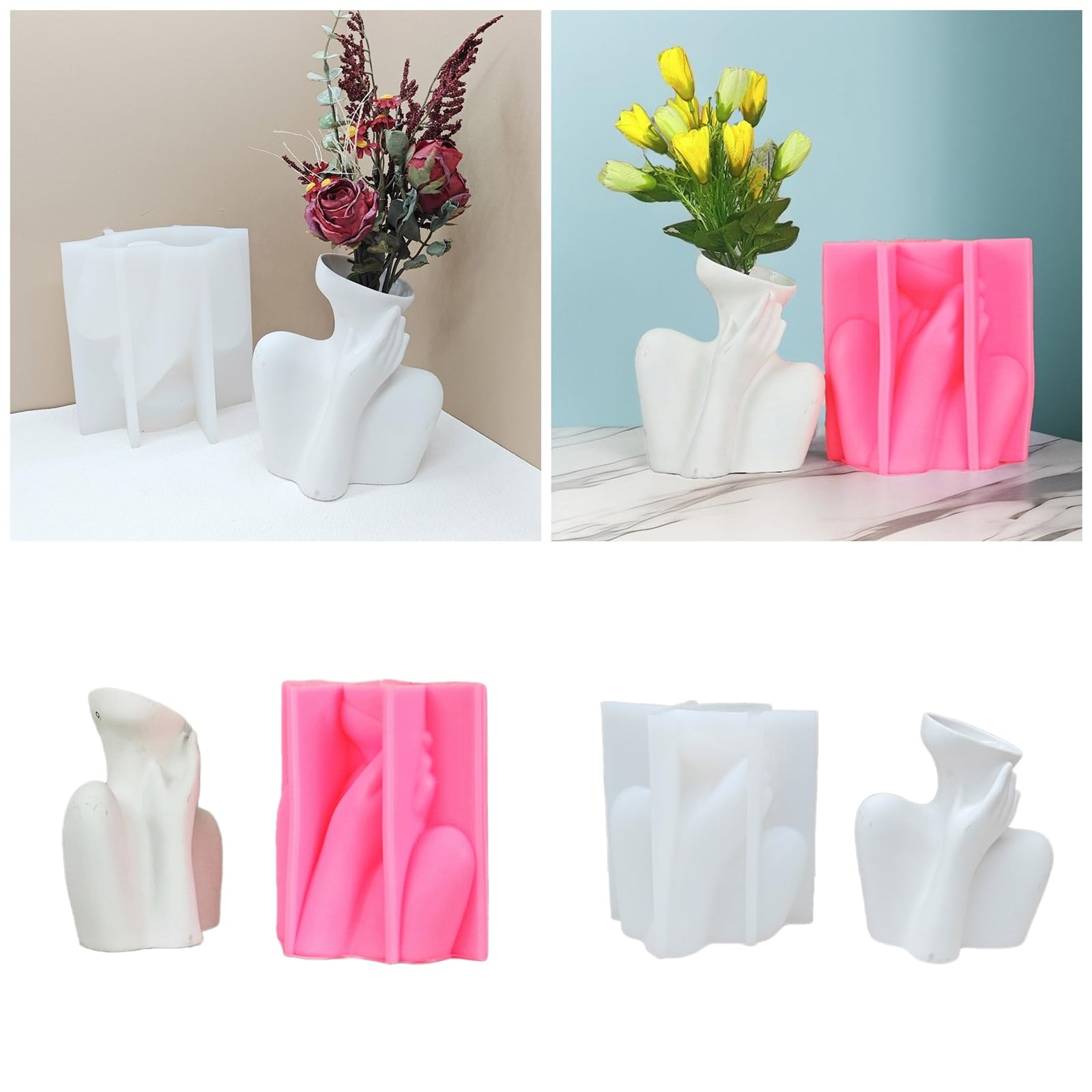 Creativo silicone umano per vasi di fiori stampo vaso cemento cemento resina epossidica colata strumento fai da te artigianato giardino
