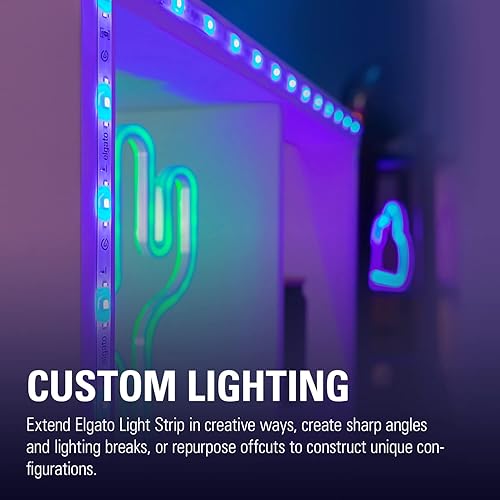 Miniatura 3 de Elgato Juego de conectores de tira de luz personaliza tu iluminación en configuraciones de juegos, transmisión y hogar con un conector en T,