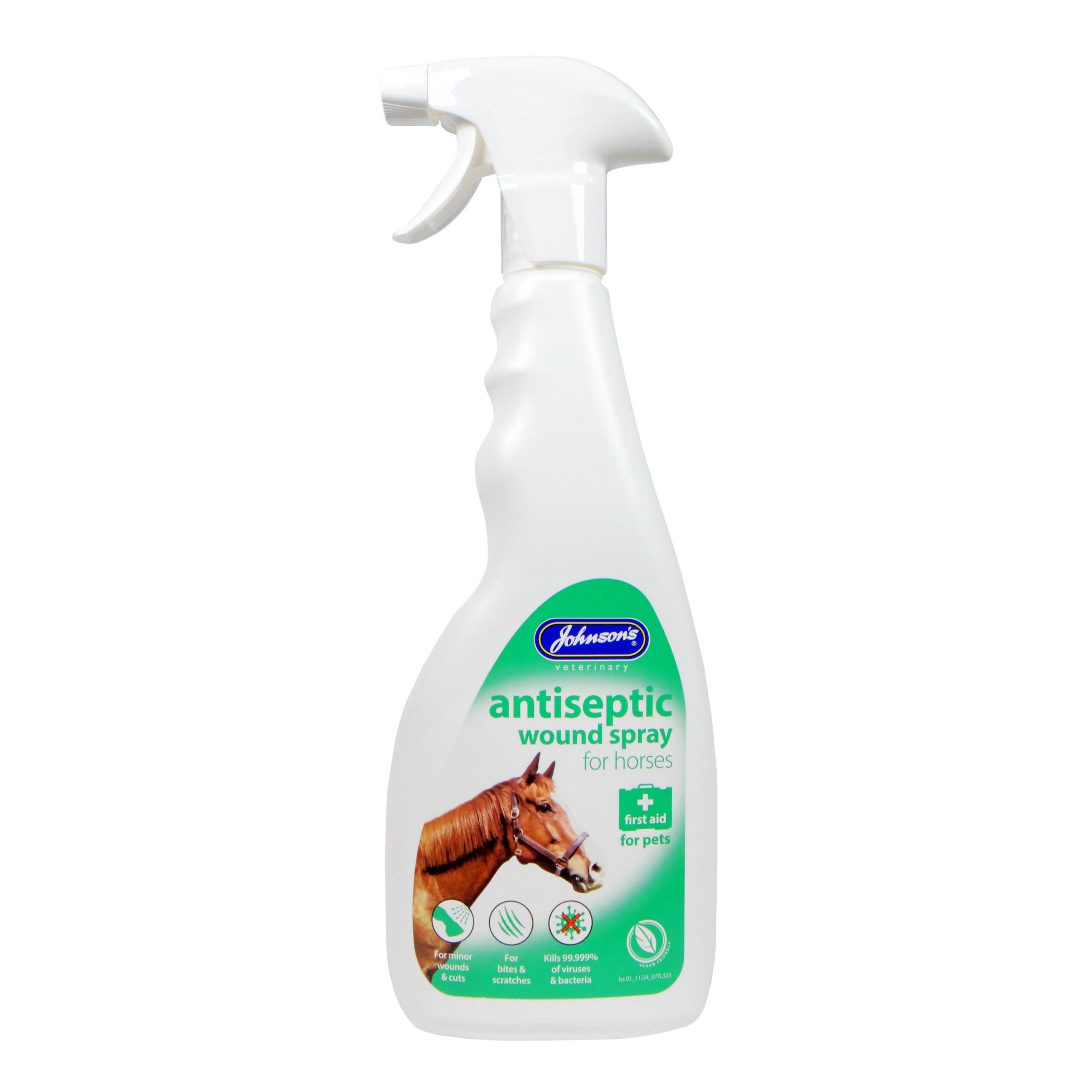 JOHNSONS VETERINARY ANTISEPTIC WOUND SPRAY FOR HORSES SCRATCHES WOUNDS 500ML