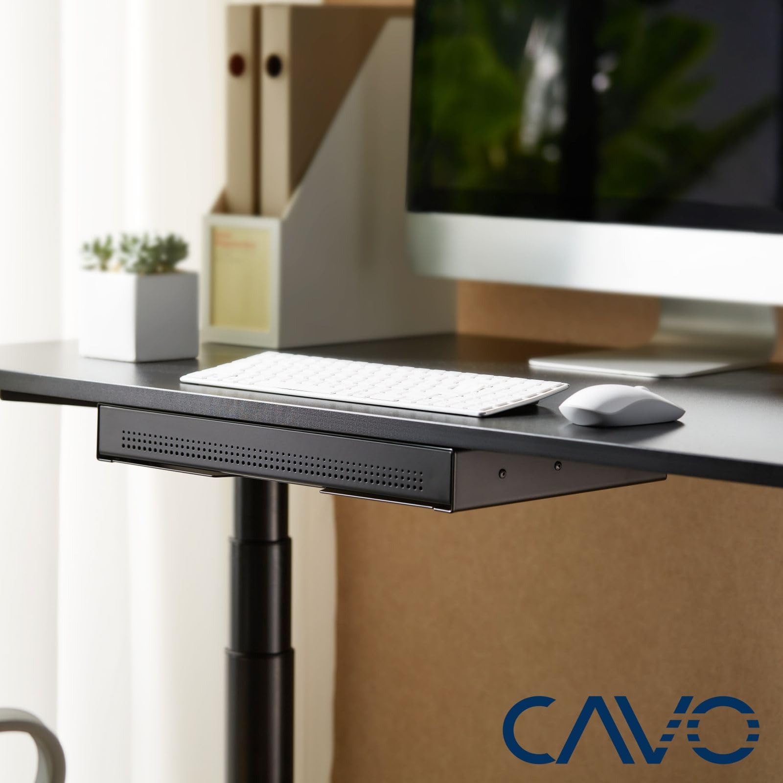 CAVO Cajón portadocumentos de acero 410 x 272 mm negro, Cajón bajo escritorio