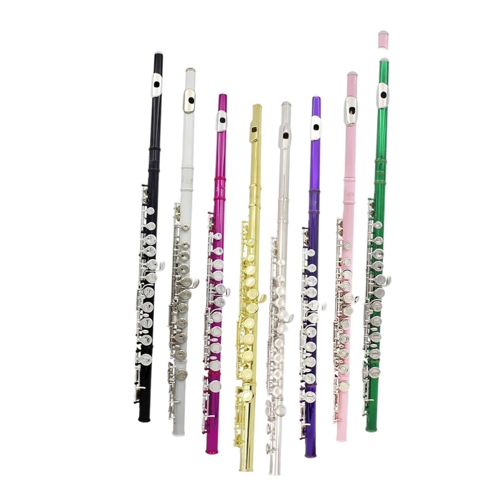 Flûte Flûte À Ton C À 16 Trous Avec Clé E Instrument Professionnel À Vent En Bois Clé Fermée Flûte À Tube En Cupronickel Avec Kit Pour Débutant(Silver)