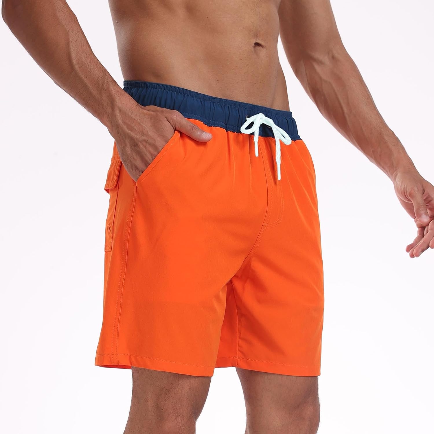 7 Inch Men Swim Trunks with Mesh Lining Cruise Outfits Quick Dry Breathable Board Shorts for Summer Beach Running