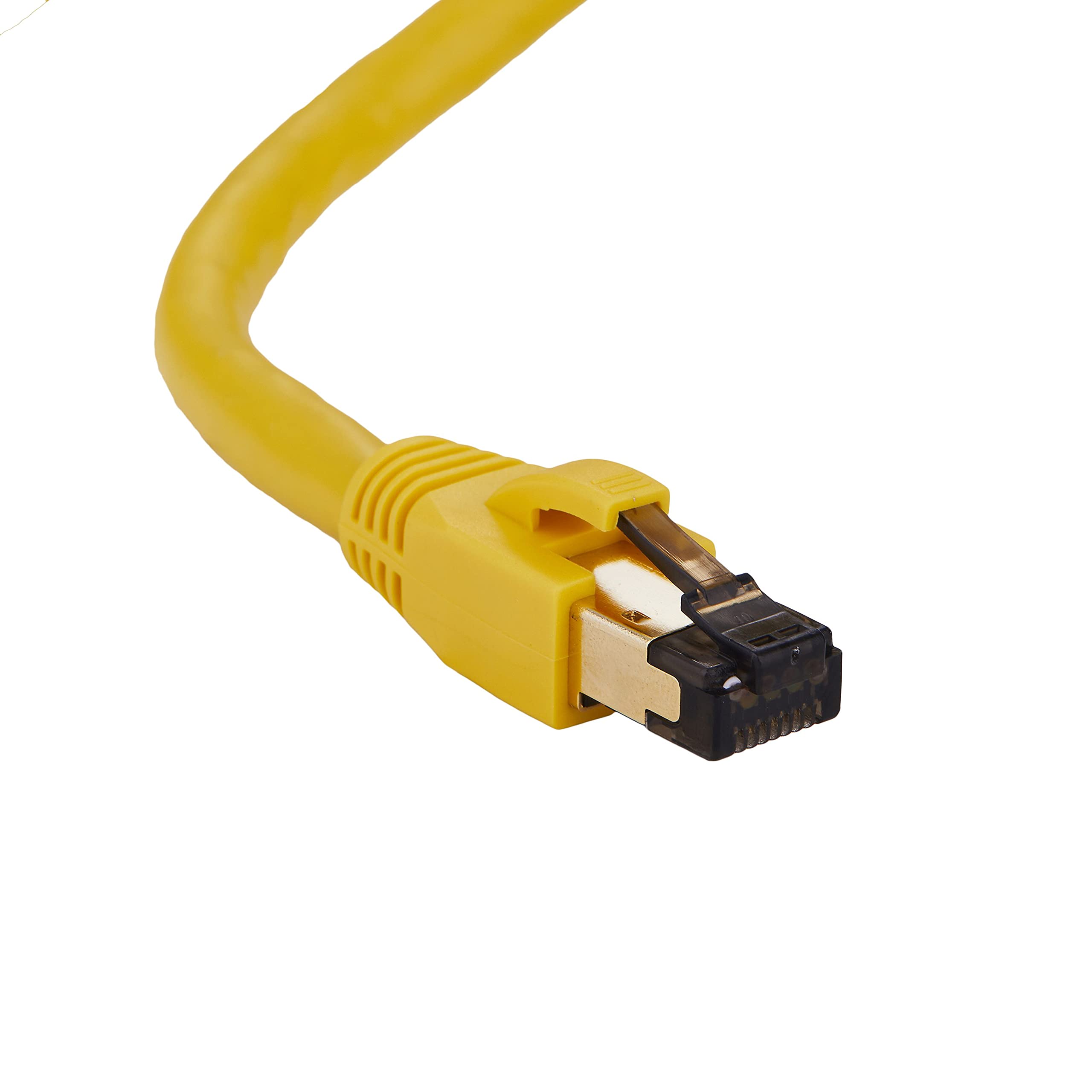 Cables Direct Online Cat8 Yellow 3FT SFTP Ethernet Patch Cable 40Gbps 2000Mhz Connection 26AWG Shielded Copper RJ45 Backwards Compatible with Cat5,
