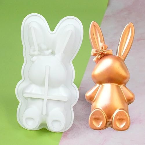 Miniatura 4 de Molde de conejo de silicona para huevos de Pascua para chocolate, conejo 3D, conejo, huevo de Pascua, molde de silicona para pastel de Pascua, molde