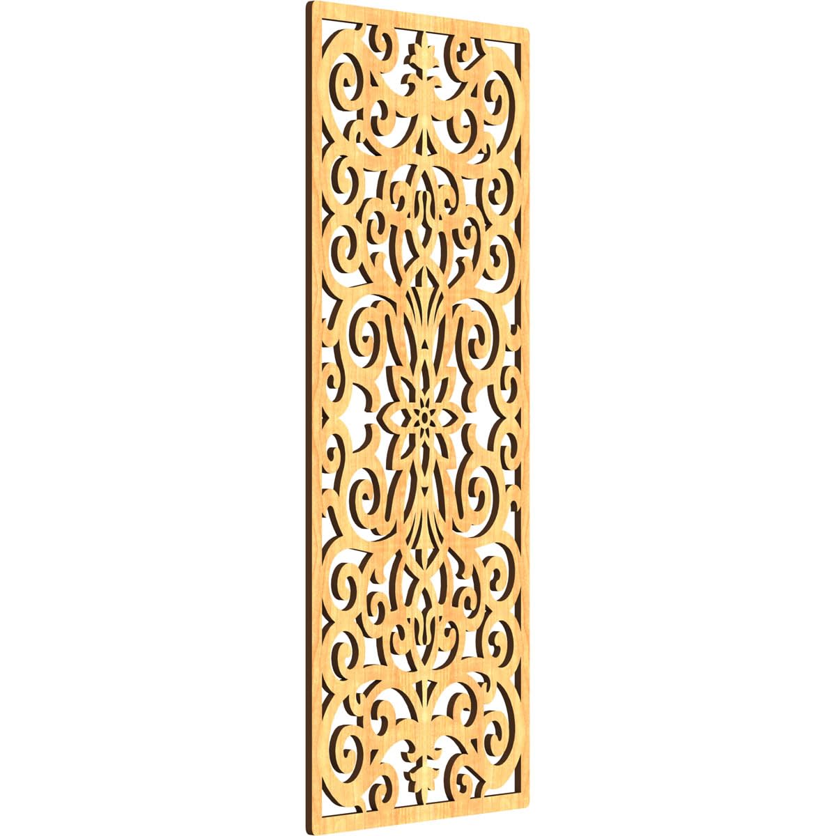 Buel Decorative Pierced Fretwork Wood Wall Panels, 13 3/8"W x 34 3/8"H x 1/4"T, Cherry