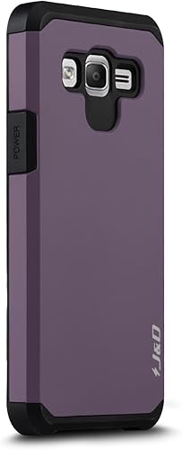 Miniatura 4 de J&D funda para Samsung Galaxy On 5, delgada, de alta resistencia, doble capa, a prueba de golpes., Púrpura
