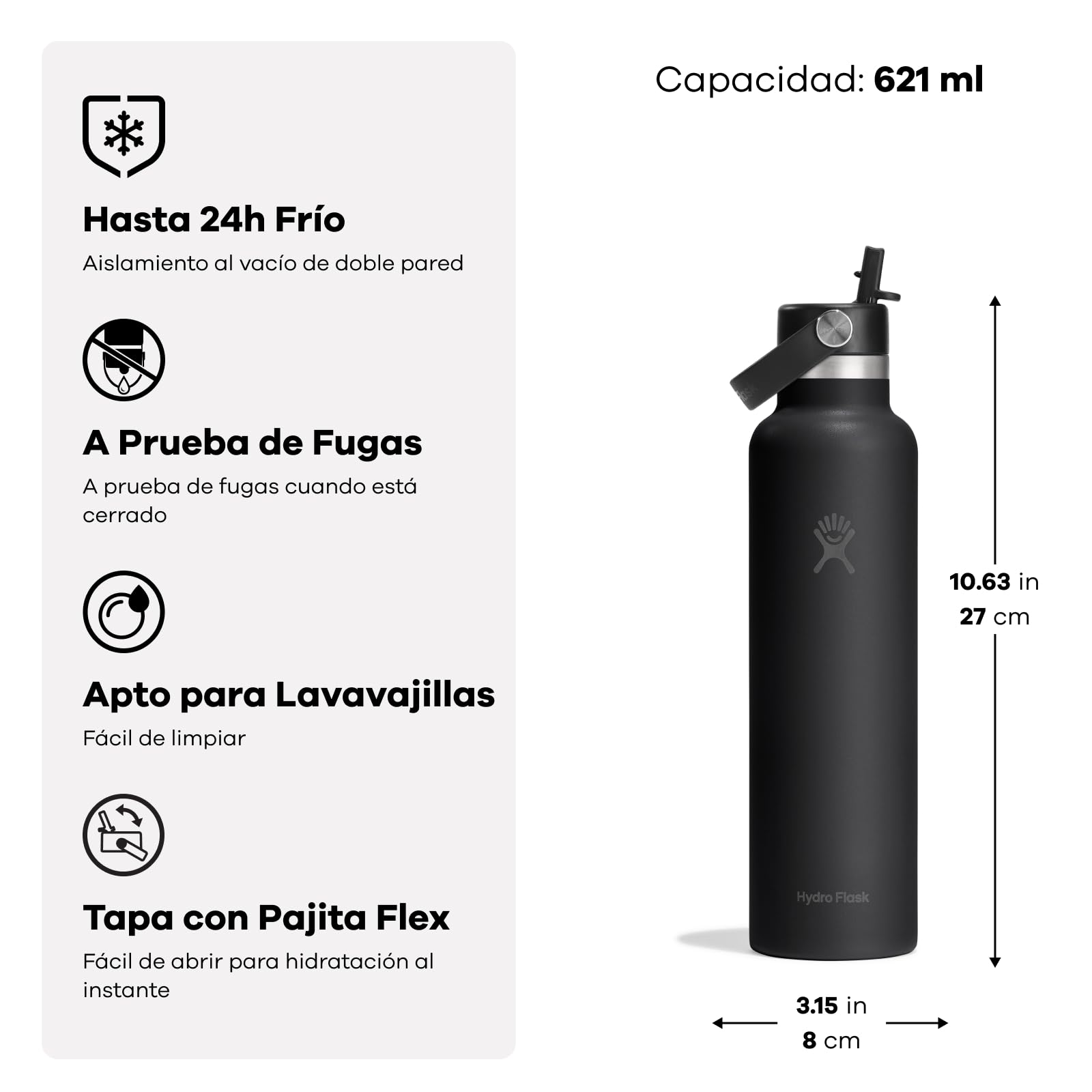 Hydro Flask – Standard Flex Straw Cap 621 ml (21 oz) Bottle
