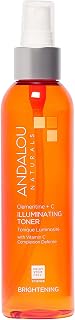 Andalou Naturals Clementine + Vitamin C Illuminating Facial Toner - Hydrating Mist with Fruit Stem Cells & Aloe Vera for Radiant Skin, 6oz