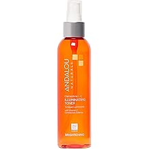 Andalou Naturals Illuminating Facial Toner Clementine + Vitamin C - Hydrating Face Mist Toner to Balance &amp; Refresh Skin - with Fruit Stem Cell Complex Plus Aloe Vera - 6 fl oz