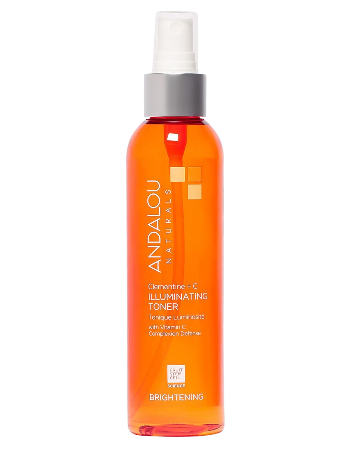 Andalou Naturals Clementine + Vitamin C Illuminating Facial Toner - Hydrating Mist with Fruit Stem Cells & Aloe Vera for Radiant Skin, 6oz