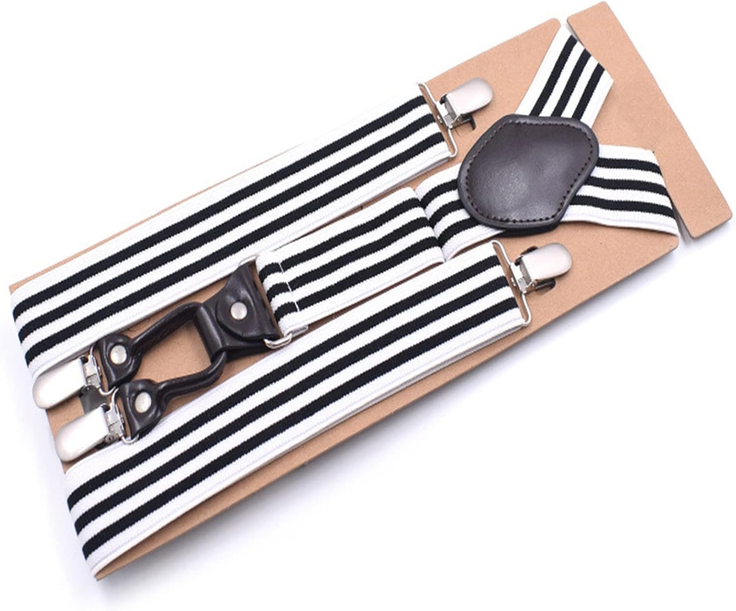 Men's Suspenders Men's Braces 4 Clips Suspenders Adjustable Elastic Suspender Adjustable Straps