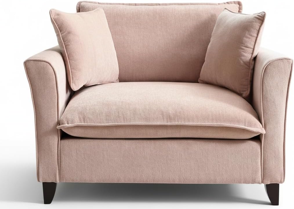 Sillón Merax Tela Chenille Rosado 1 Plaza