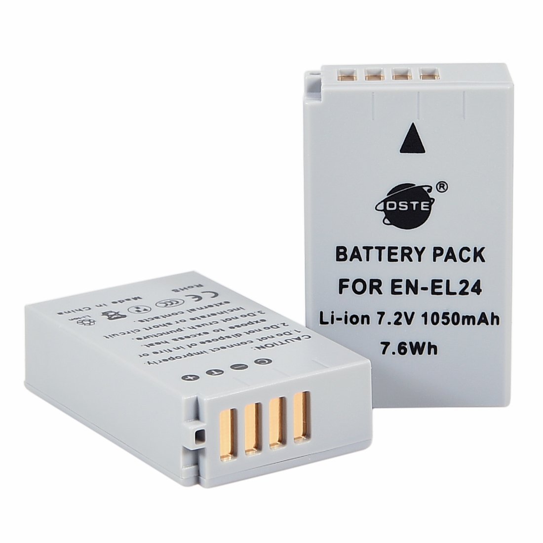 Batterie Nikon DSTE 2PCS EN-EL24(1050mAh/7.2V) Batterie Chargeur Compatible Pour Nikon 1 J5 Batterie 7.2v