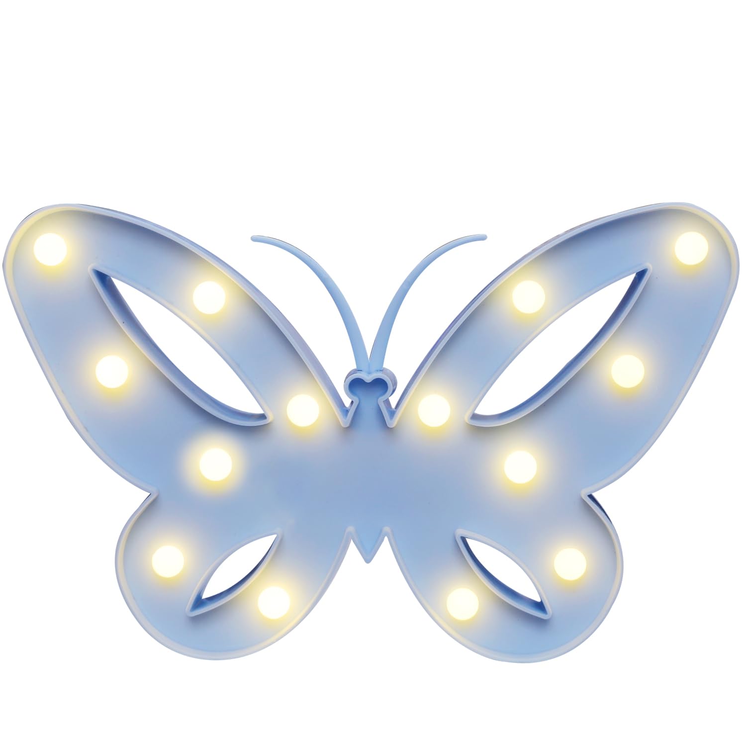 Vicila Butterfly Lights Marquee Signs, Battery Operated Butterfly Shaped Night Lights Desk Table Lamp for Kids, Baby, Child, Girl Gift, Nursery Room, Wall Decor (Blue)