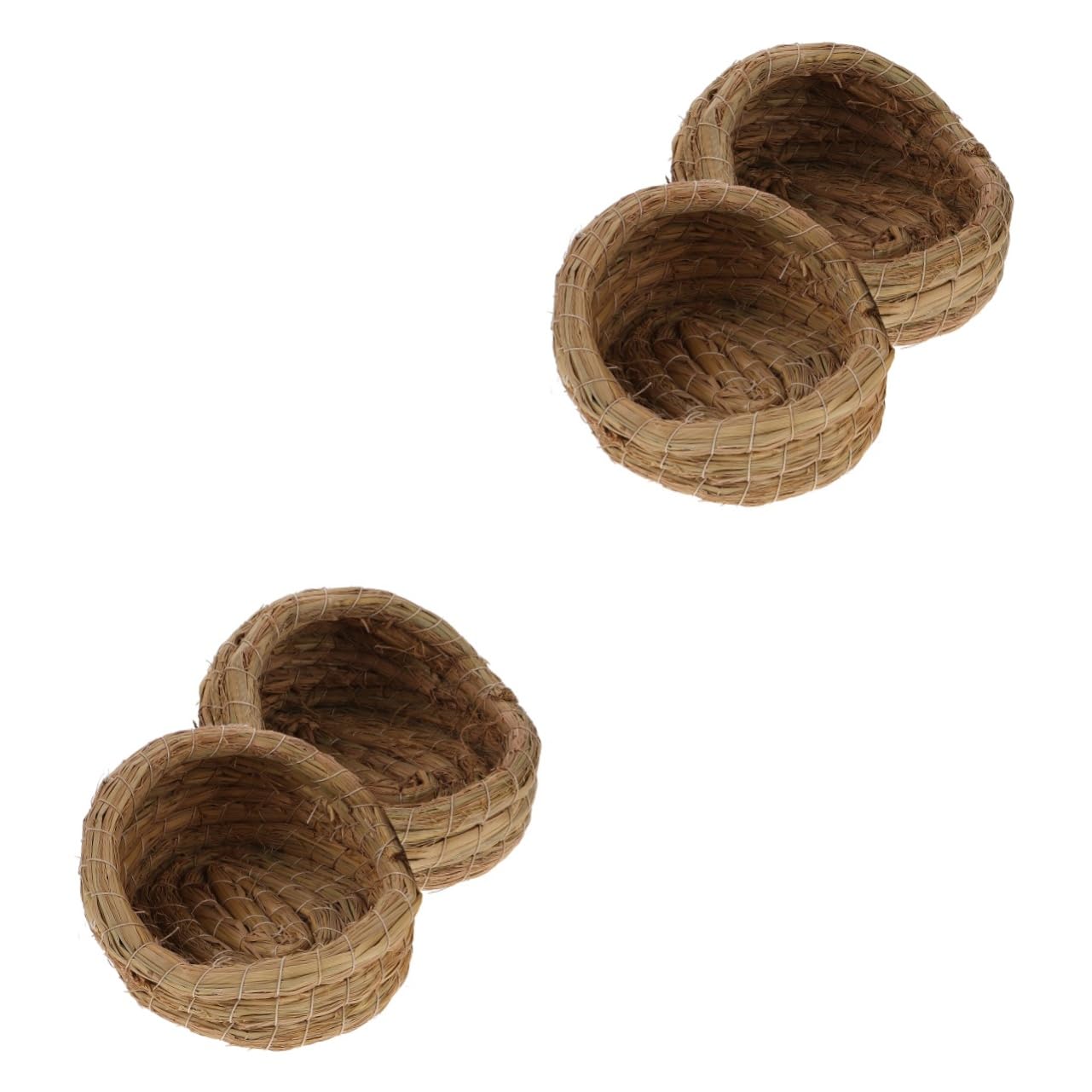 Yardwe 4 Pcs Chicken Coop Breeding Nest Laying Nest Chicken Sleeping Nest Small Animals Sleeping House Small Pet Nest Small Pet Sleeping Hut Chicken Coop Nest Woven Nest Light Brown Straw