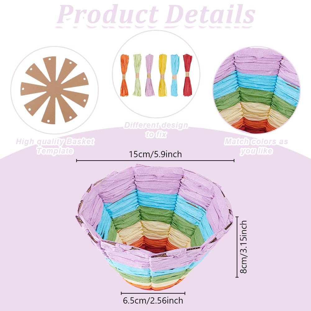 FREEBLOSS 9 Set Woven Basket Kit Woven Easter Basket Kit DIY Woven Basket Set Wicker Basket Kit for Beginners Basket Making Kit with Basket Weaving Supplies Basket Weaving Kits - Image 3