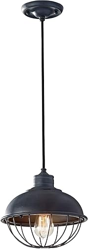 Miniatura 1 de Feiss P1242AF Urban Renewal Industrial Vintage Iluminación colgante, hierro, 1 luz (10 pulgadas de ancho x 9 pulgadas de alto) 100 vatios