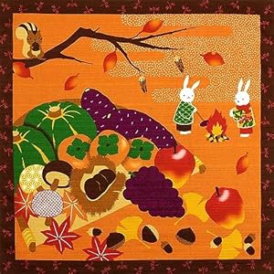 Manekineko-Ai Furoshiki Kaninchen Herbst Ernte Festival