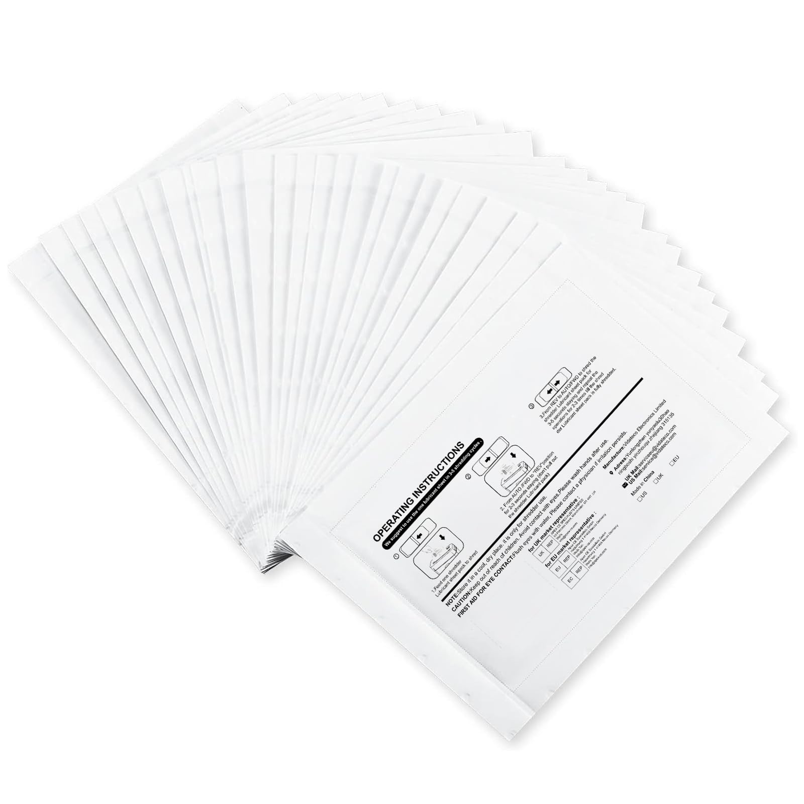 Vidateco Paper Shredder Lubricant Sheets - Pack of 24