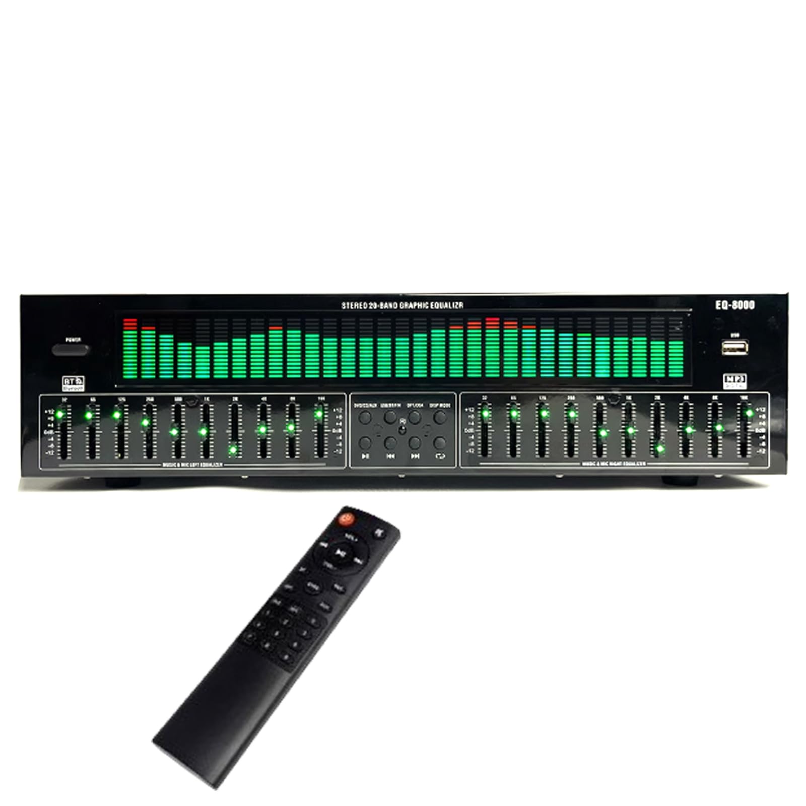 Analizator spektrum muzyki LED, 31-pasmowy korektor cyfrowy, z redukcją szumów, analizator, optyczny koncentryczny cyfrowy dekodowanie audio Bluetooth 5.4, dla muzyków, entuzjastów audio