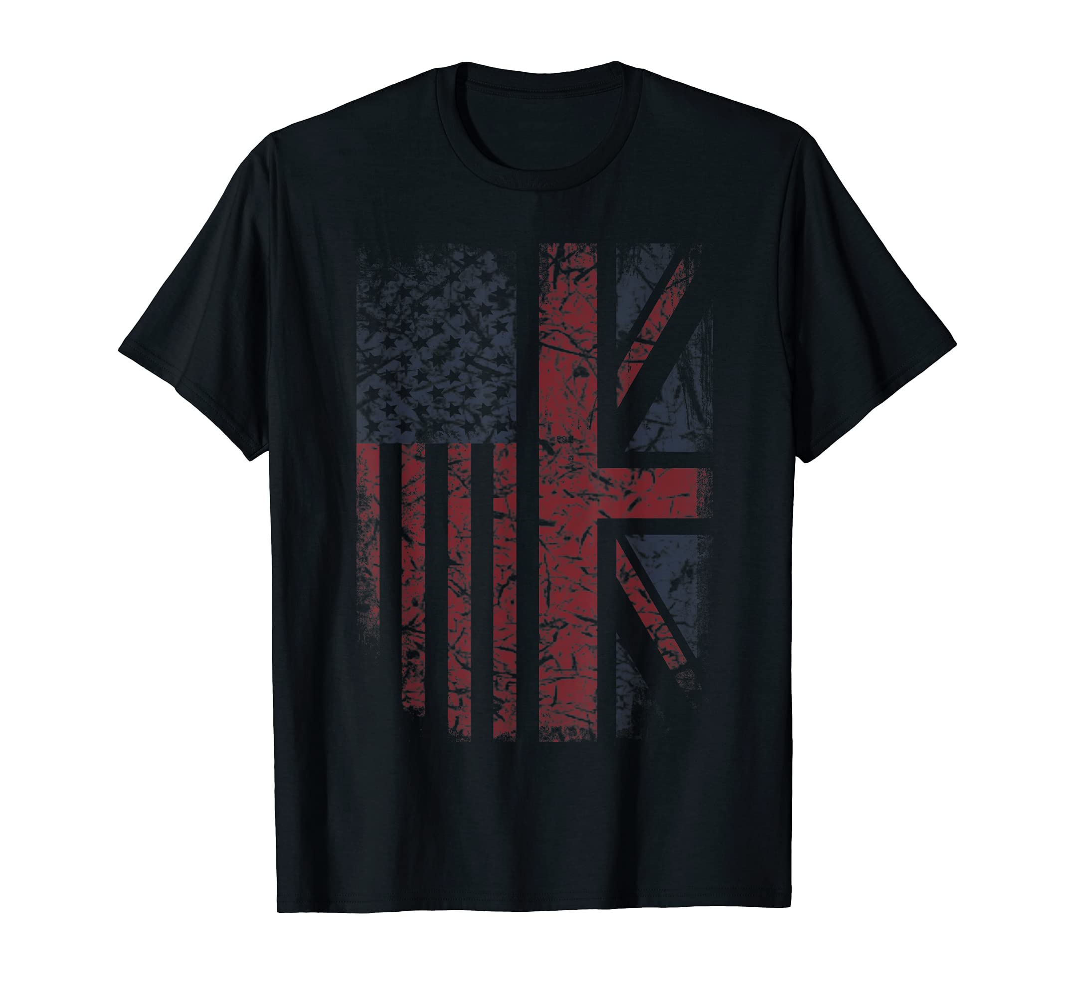 American Flag & British Flag USA UK Stars Stripes Union Jack T-Shirt