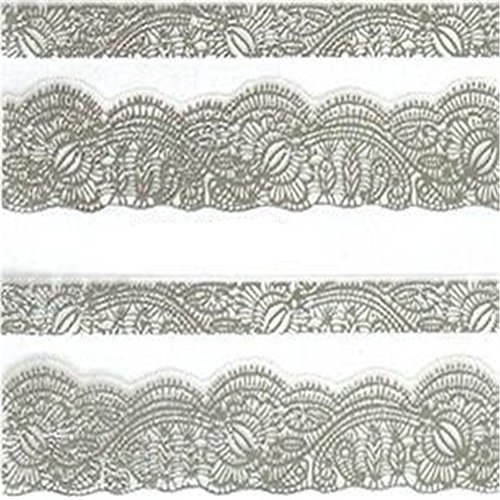 Generic 1 Sheet Flower 3D Nail Art Stickers Silver Lace Pattern Stamping Nail Tips Stamping Decals