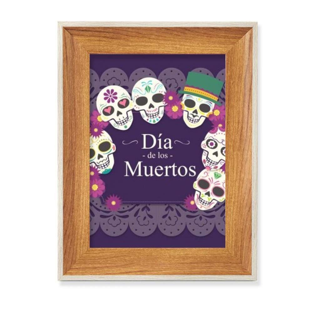 Cadre photo en bois véritable décoration mexicaine Jour des morts Calavera