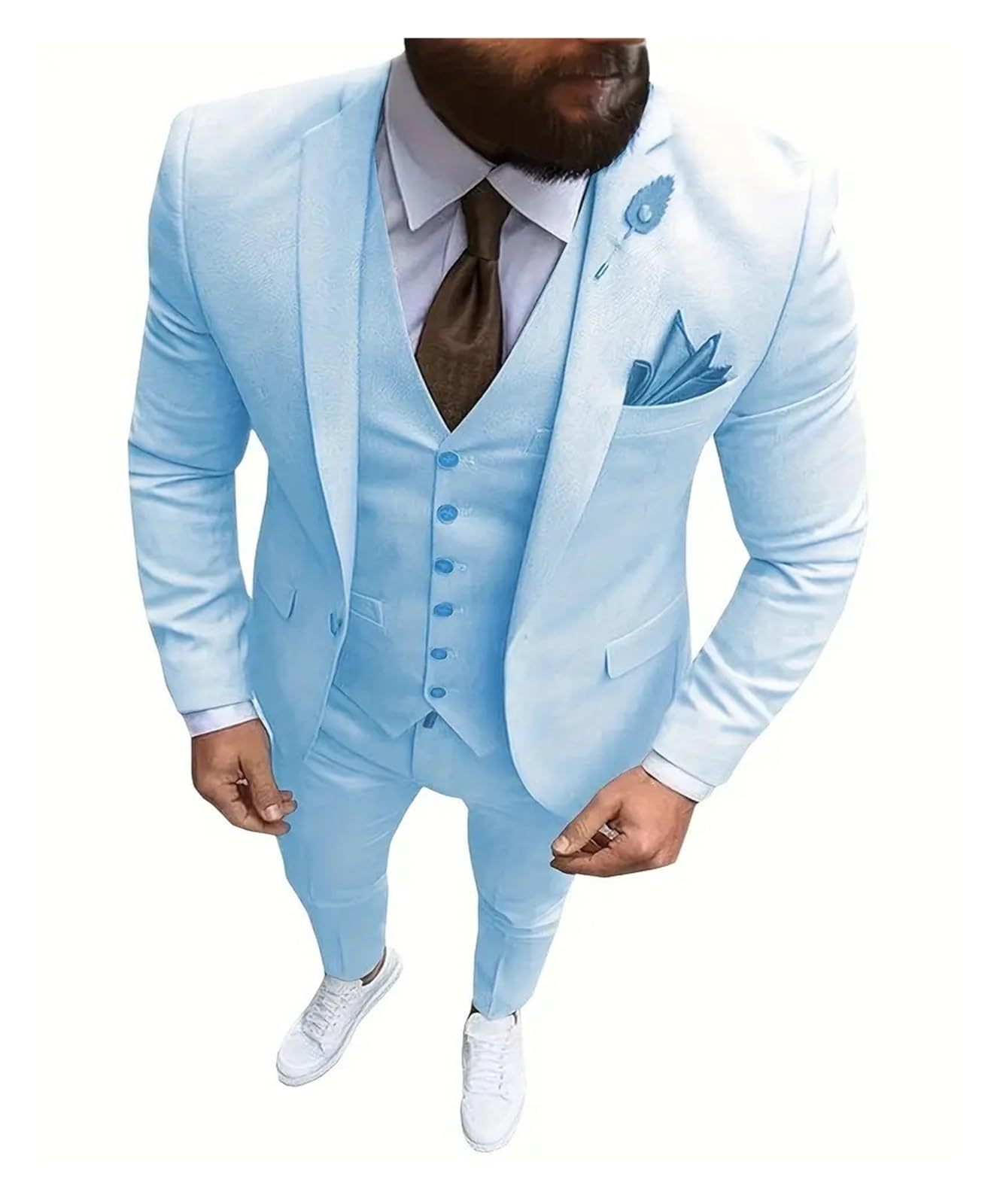 Traje del traje de honor para hombre, 3 piezas, corte ajustado para el novio y padrino, elegante traje para ocasiones formales (blazer + pantalón + chaleco) traje de hombre de 3 piezas