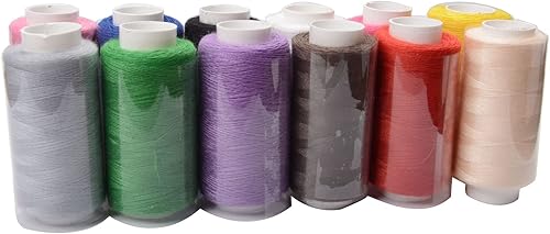 Miniatura 3 de 12 hilos de coser de poliéster de color 380 yardas por carrete kit de costura para coser a máquina de mano