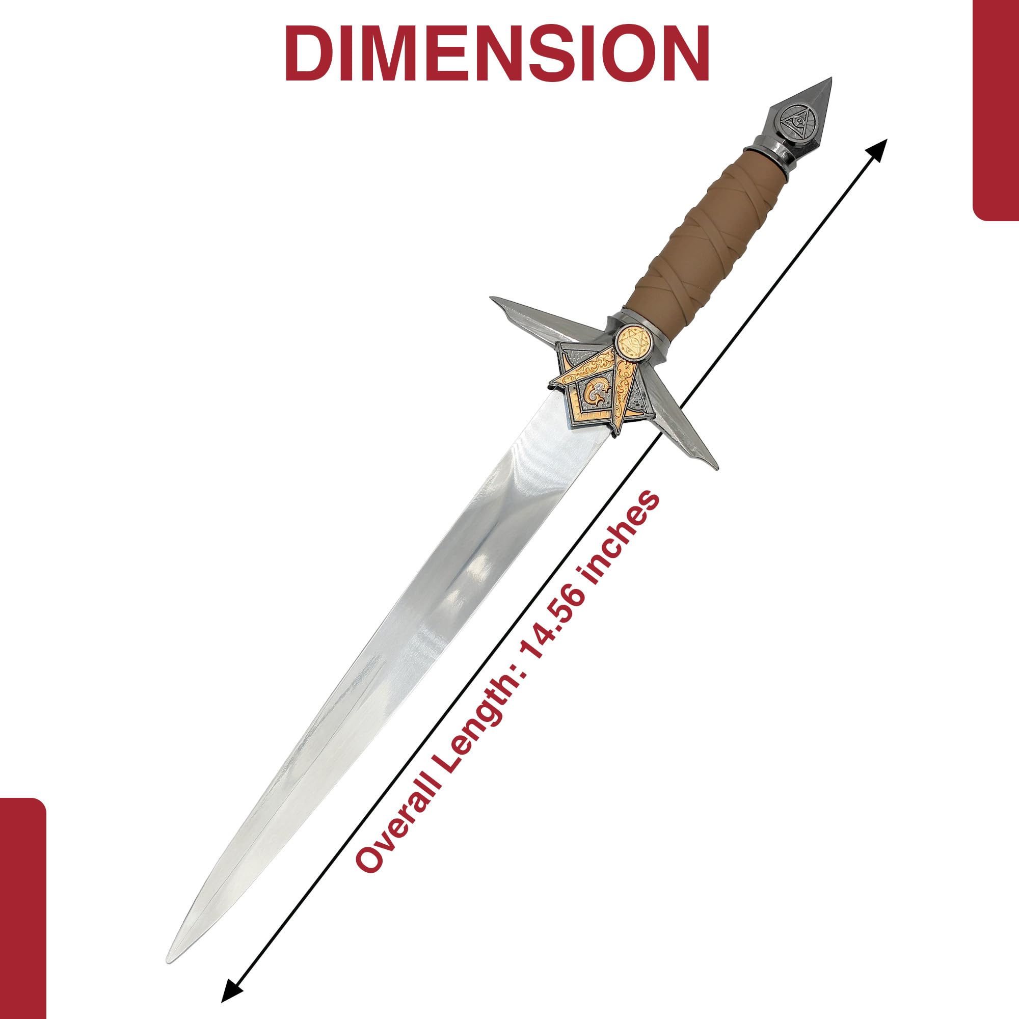 Armory Replicas™ Compass Guard Masonic Dagger - 14.56