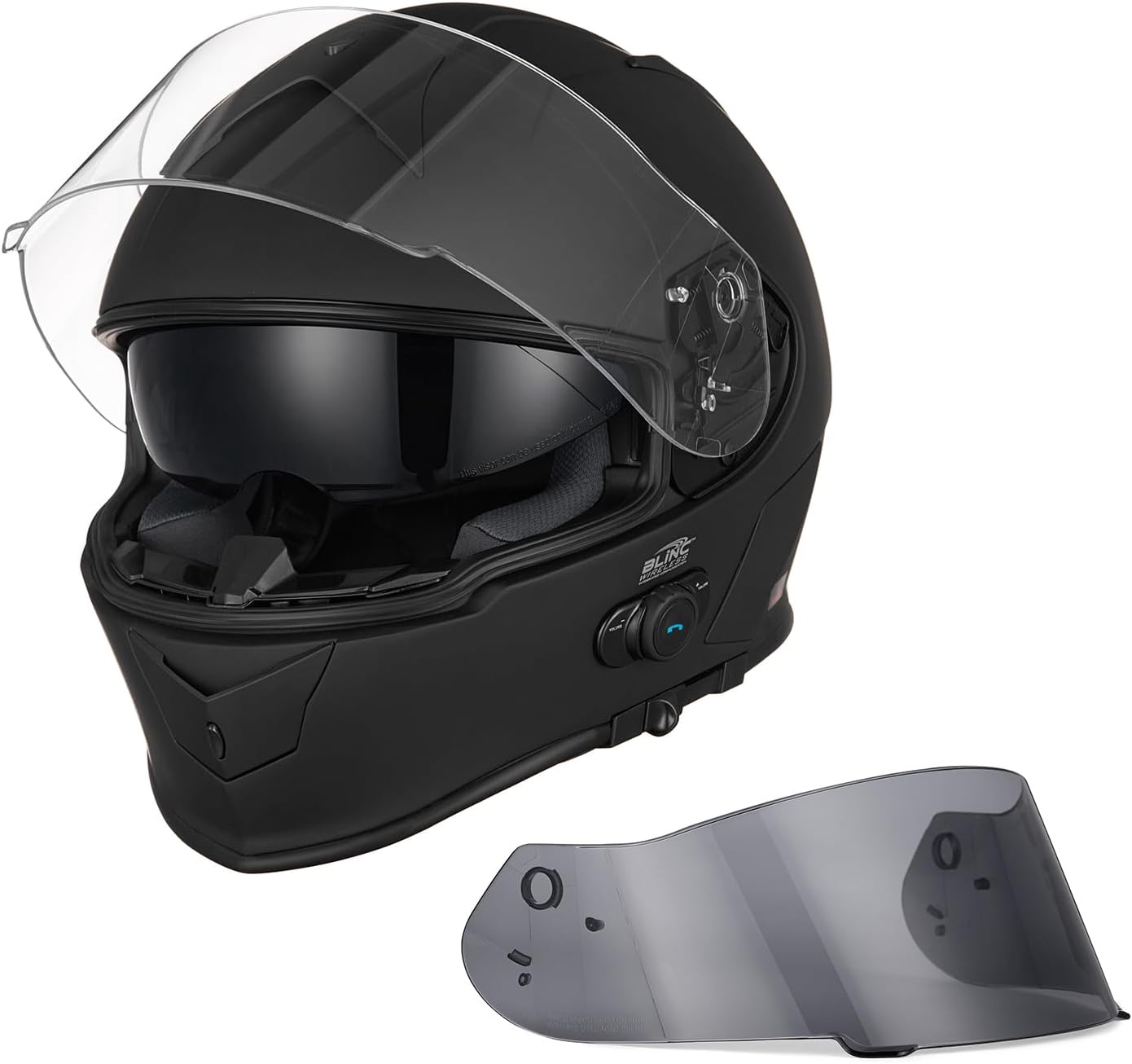 VCAN Bluetooth Integrated Full Face Motorcycle Helmet with Dual Visor