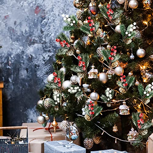 Ruidazon 8 Pcs 9’’ Red Berry Picks Stems Artificial Pine Cones Branches Christmas Floral Picks With Holly Stem For Diy Wreath Making Supplies Garland Crafts Winter Wedding New Year Decorations #TOP3