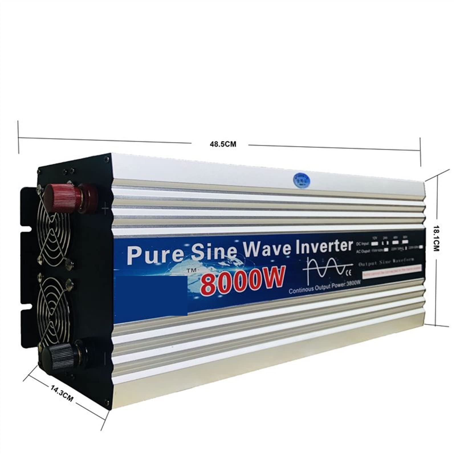 Czysta fala sinusoidalna przetwornica 12V/24V 220V 8000W transformator napięcia falownik solarny DC 12V do AC 220V konwerter wyświetlacz LED(12v,60HZ)