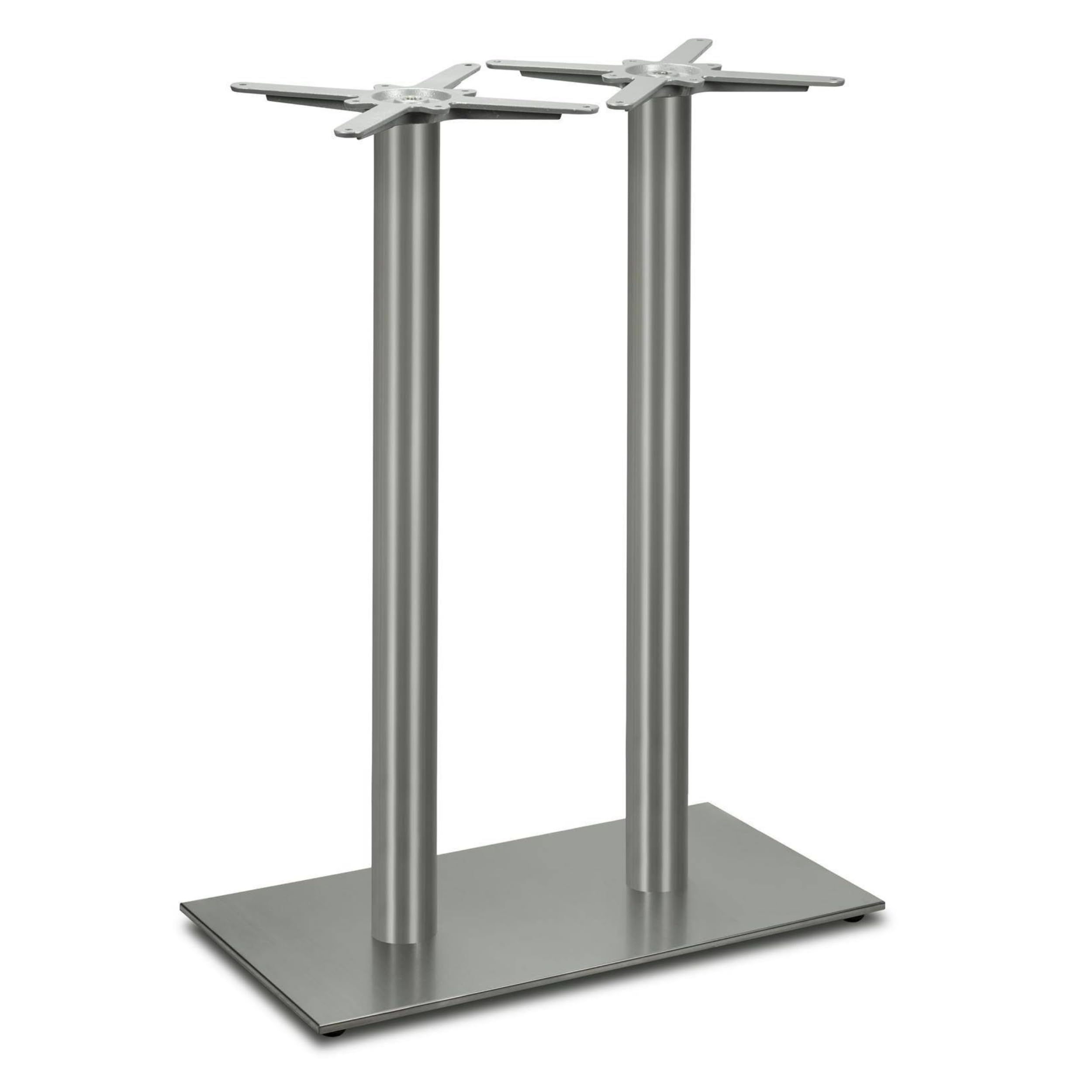 Base per Tavolo Alto da Bar Premium in Acciaio Inossidabile - PD7591inox/110 - Gambe per Tavoli Alti (Altezza: 108 cm, Peso: 32 kg) - Max. Dimensione della Tavola: 130x70 cm
