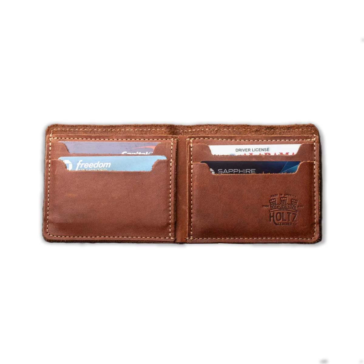 The Slim Big Dixie Personalized Fine Leather BiFold Wallet (Brown)